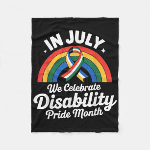 Disability Pride Flag July Disabled Pride Month Aw Fleece Blanket