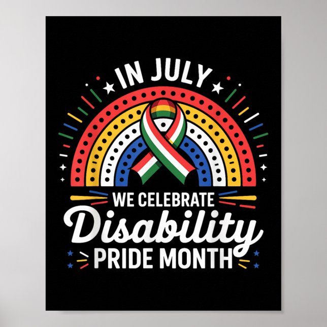Disability Pride Flag July Disabled Pride Month Aw Poster (Front)