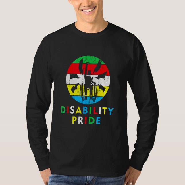 Disability Pride Flag July Supporter Disabled Prid T-Shirt (Front)