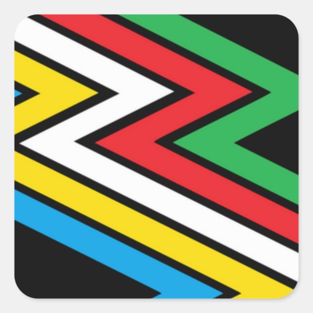 Disability pride flag keychain square sticker (Front)