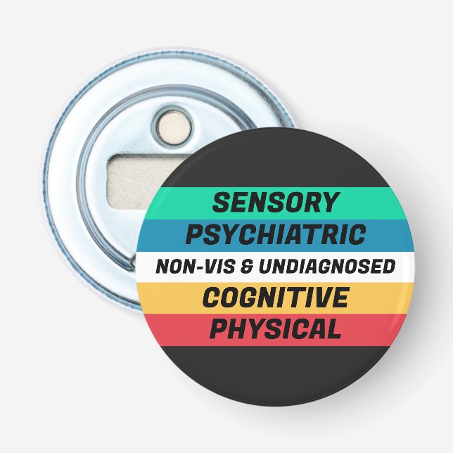 Disability Pride Flag Meanings Bottle Opener (Front)
