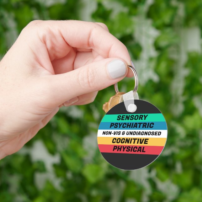 Disability Pride Flag Meanings Key Ring (Hand)