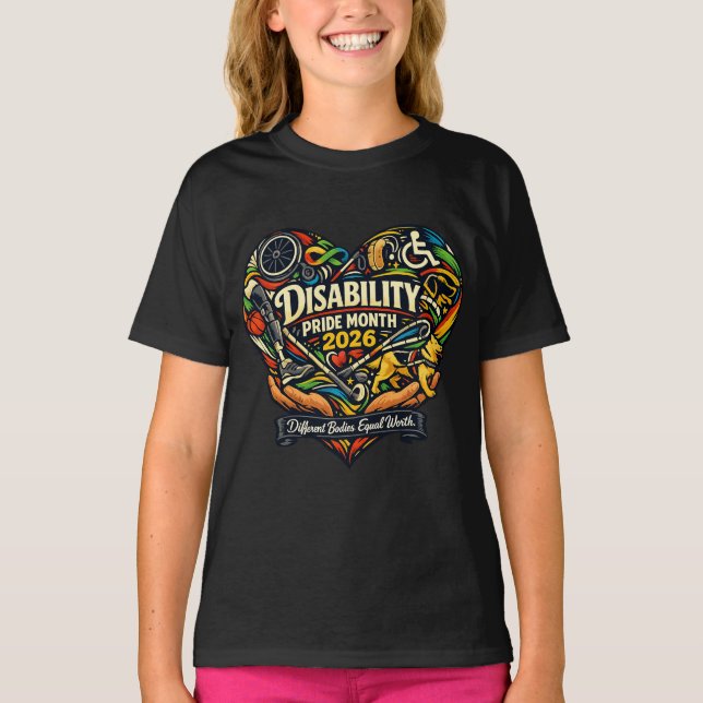 Disability Pride Month 2026 Heart T-Shirt (Front)