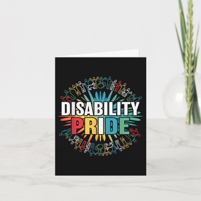 Disability Pride Month Awareness Proud Disabled Aw Card (Front)