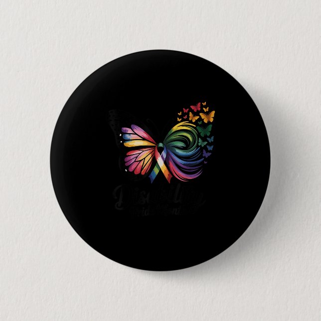 Disability Pride Month Disability Pride Flag _4  6 Cm Round Badge (Front)