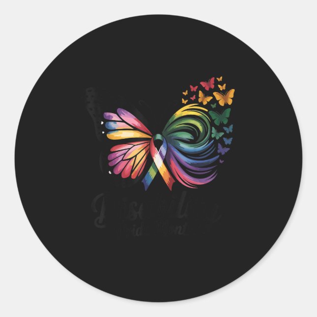 Disability Pride Month Disability Pride Flag _4  Classic Round Sticker (Front)