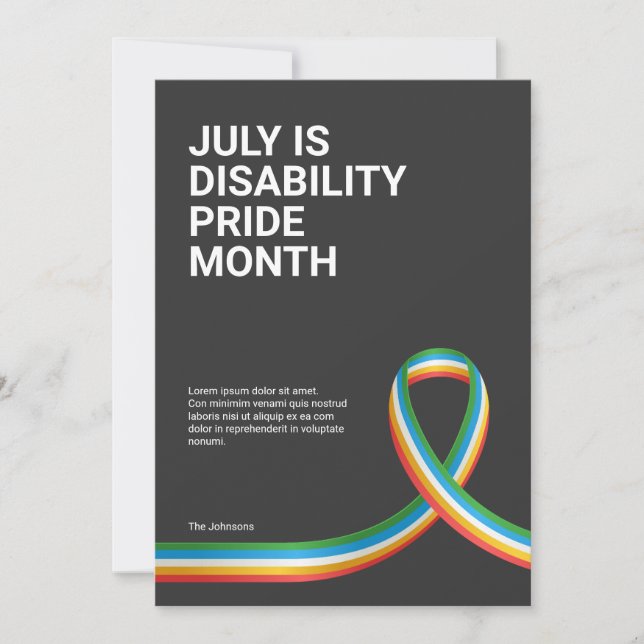 Disability Pride Month Greeting Card (Front)