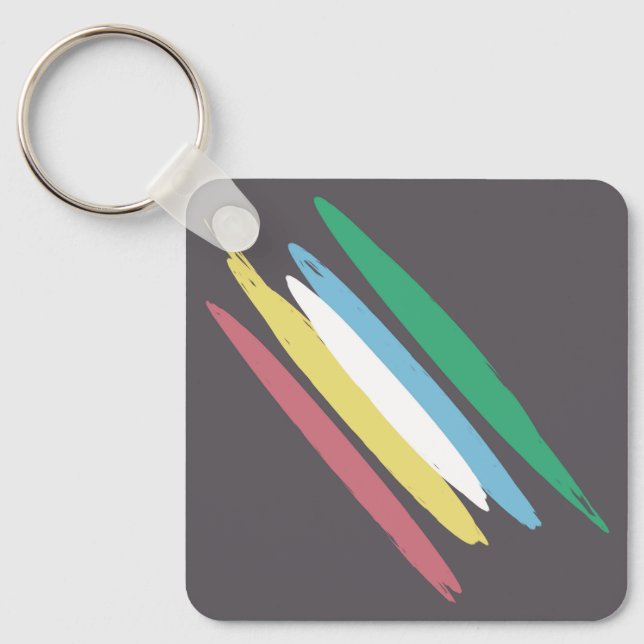 Disability Pride Month Of July Awareness Colours Key Ring (Front)