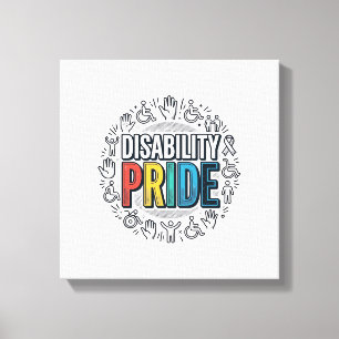 Disability Pride Vintage Inclusive Awareness Shirt Canvas Print