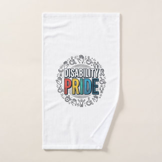 Disability Pride Vintage Inclusive Awareness Shirt Hand Towel