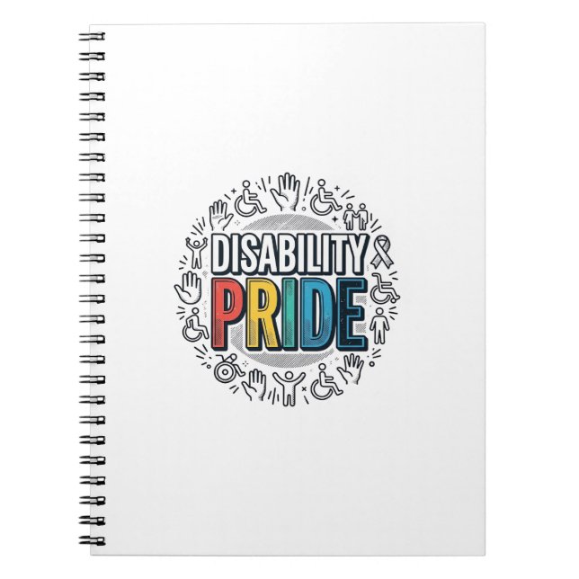 Disability Pride Vintage Inclusive Awareness Shirt Notebook (Front)
