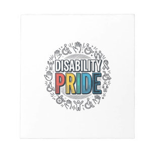 Disability Pride Vintage Inclusive Awareness Shirt Notepad
