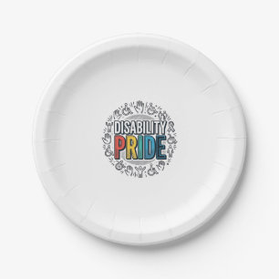 Disability Pride Vintage Inclusive Awareness Shirt Paper Plate