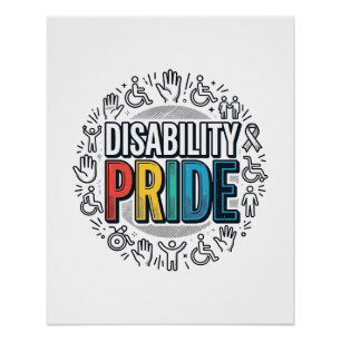 Disability Pride Vintage Inclusive Awareness Shirt Poster