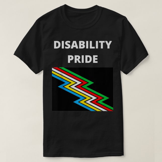 Disability Pride With Flag  T-Shirt (Design Front)