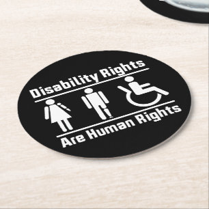 Disability rights are human rights Handicapped Round Paper Coaster