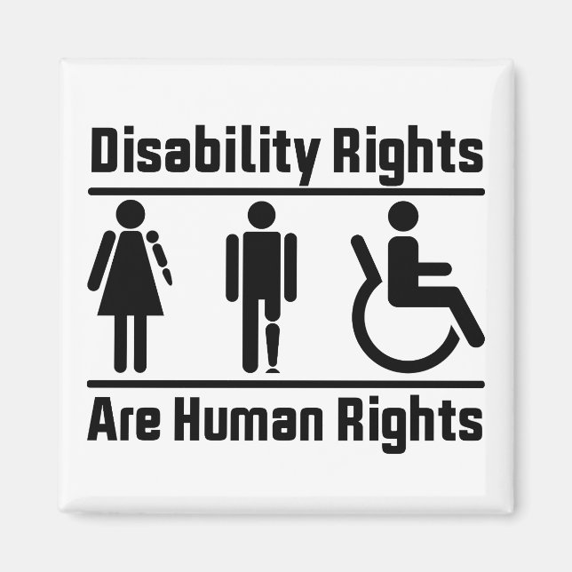 Disability Rights Are Human Rights Square Magnet (Front)