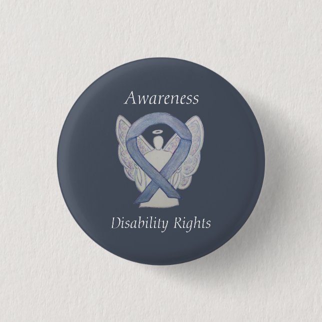 Disability Rights Awareness Angel Ribbon Pin (Front)