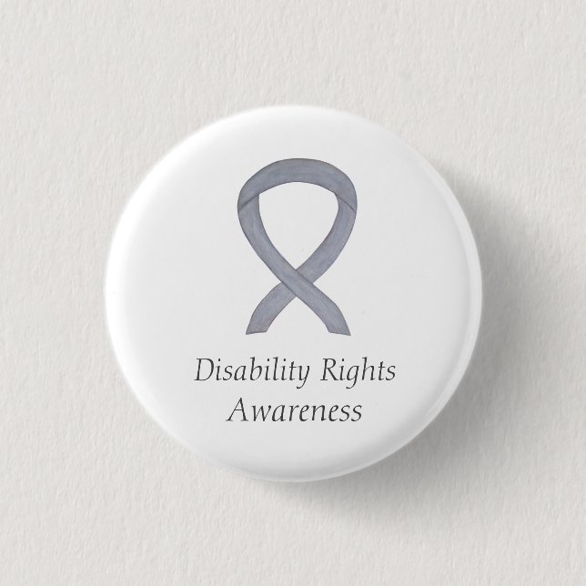 Disability Rights Awareness Ribbon Custom Pin (Front)