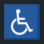 Disability sign wheelchair icon magnet<br><div class="desc">Disability sign wheelchair icon fridge magnet. Make your own custom magnets. Handy for home,  office,  hospital,  doctor,  practice,  school,  company etc. Blue and white symbol.</div>