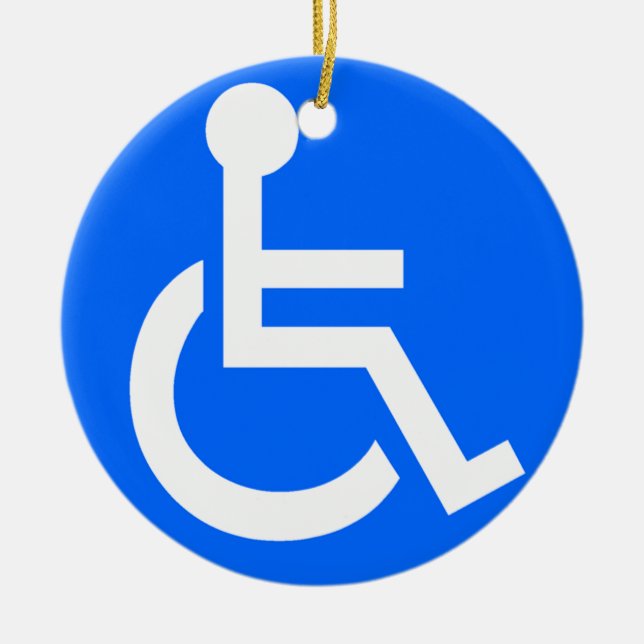 Disability Symbol Ceramic Tree Decoration (Front)