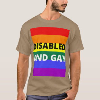 DISABLED AND GAY on rainbow background boy T-Shirt