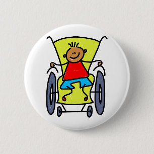 Disabled Boy 6 Cm Round Badge