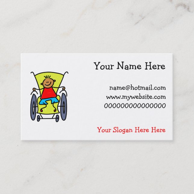 Disabled Boy Business Card (Front)