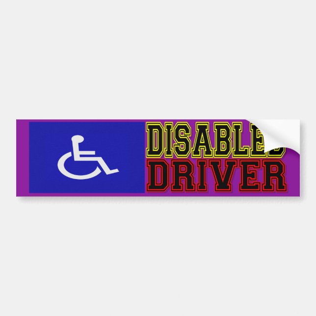 Disabled Driver Bumper Sticker (Front)
