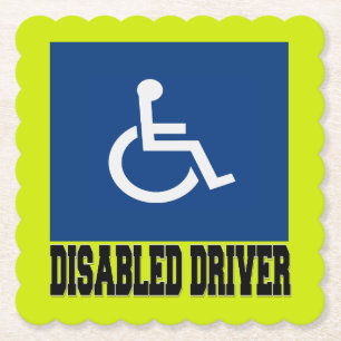 Disabled Driver Paper Coaster