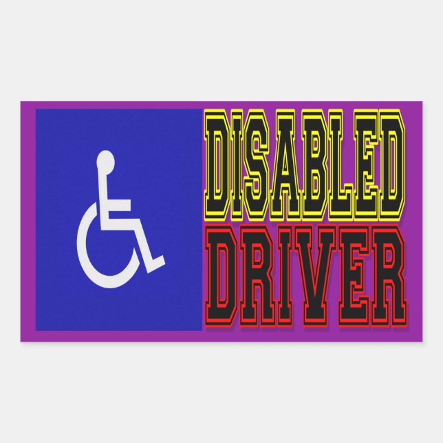 Disabled Driver Rectangular Sticker (Front)