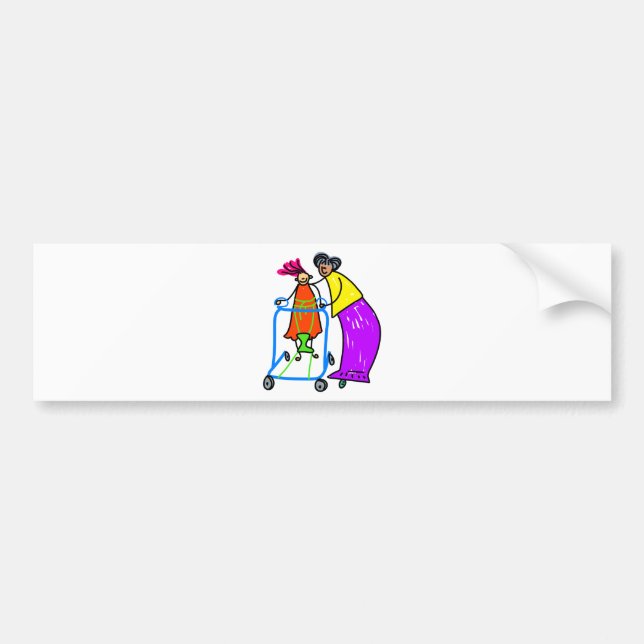 Disabled Girl Bumper Sticker (Front)