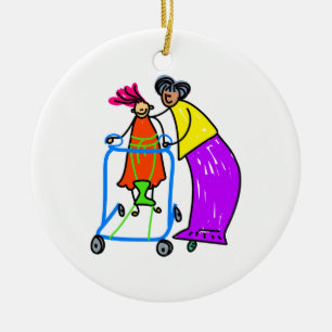 Disabled Girl Ceramic Tree Decoration