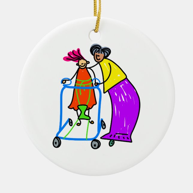 Disabled Girl Ceramic Tree Decoration (Front)