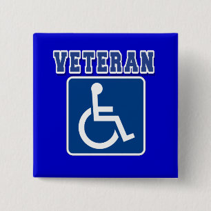 Disabled Handicapped Veteran 15 Cm Square Badge
