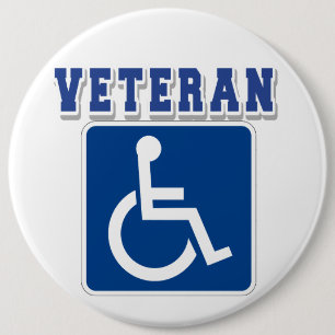 Disabled Handicapped Veteran 6 Cm Round Badge