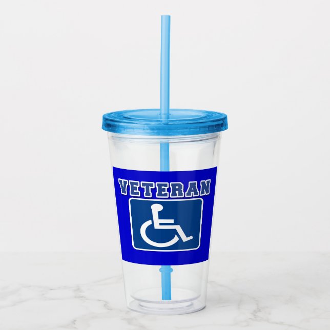 Disabled Handicapped Veteran Acrylic Tumbler (Front)