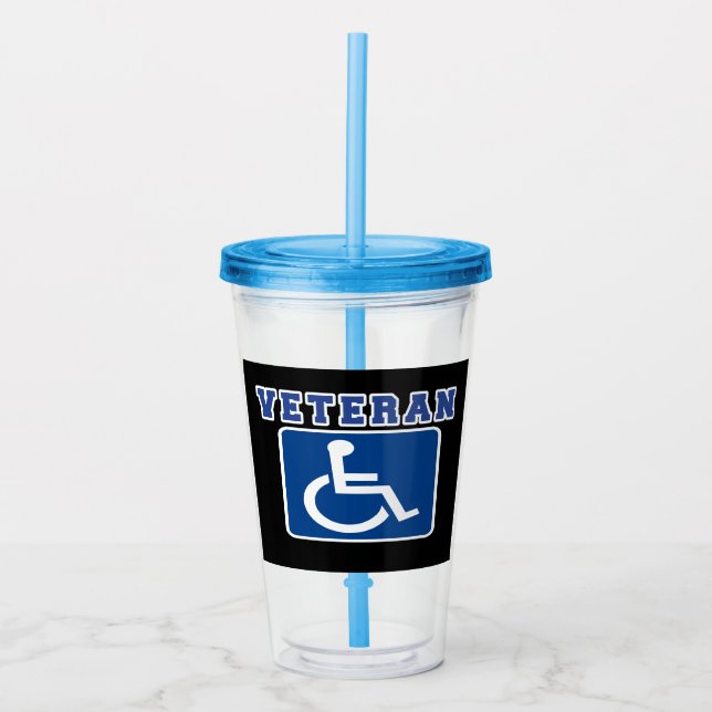 Disabled Handicapped Veteran Acrylic Tumbler (Front)