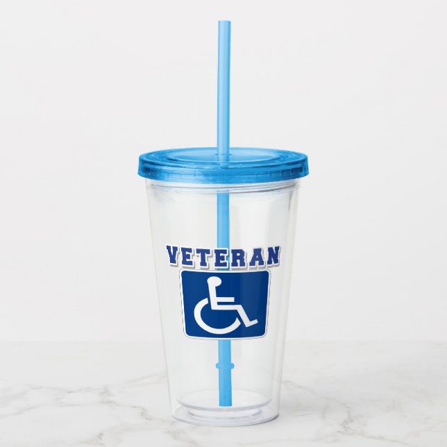 Disabled Handicapped Veteran Acrylic Tumbler (Front)