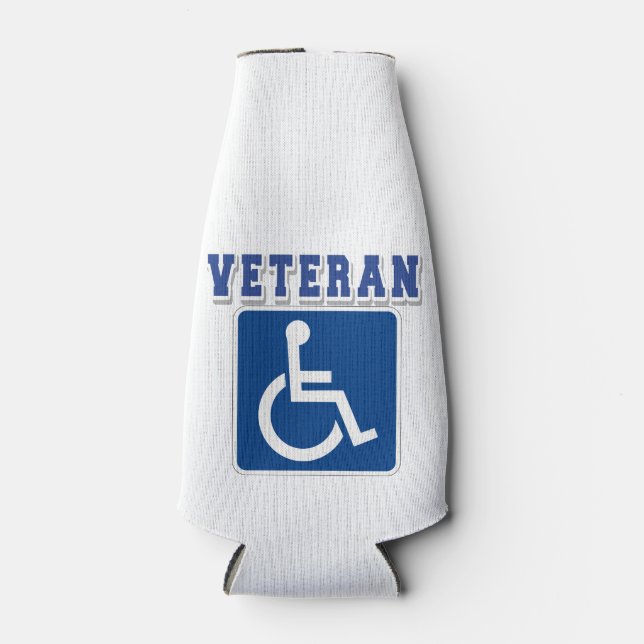 Disabled Handicapped Veteran Bottle Cooler (Front)