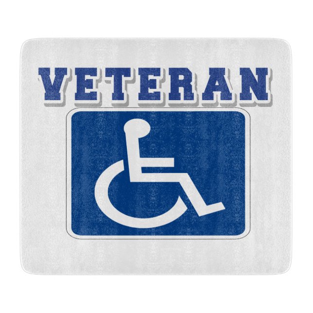 Disabled Handicapped Veteran Cutting Board (Front)