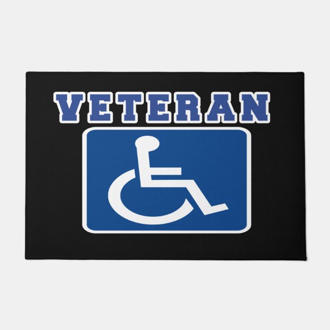 Disabled Handicapped Veteran Doormat (Front)