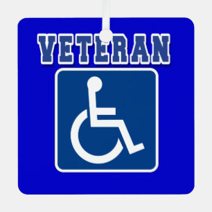 Disabled Handicapped Veteran Metal Tree Decoration