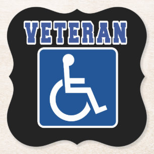 Disabled Handicapped Veteran Paper Coaster