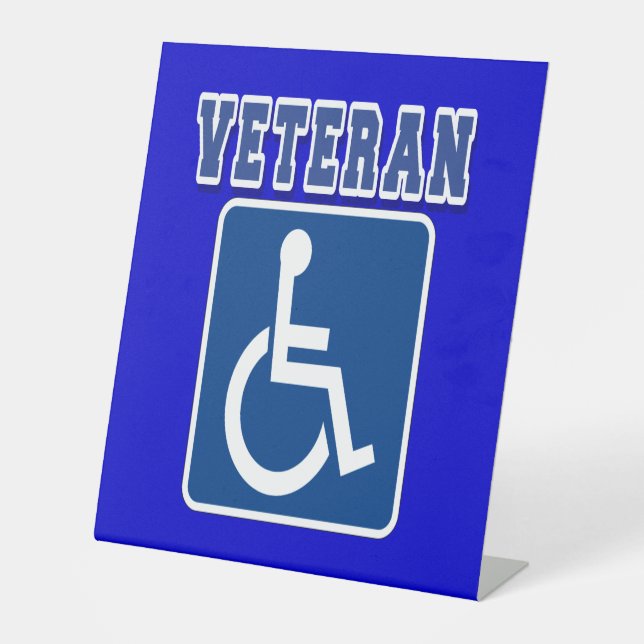 Disabled Handicapped Veteran Pedestal Sign (Front)