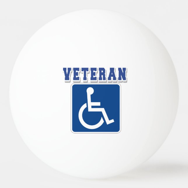 Disabled Handicapped Veteran Ping Pong Ball (Front)