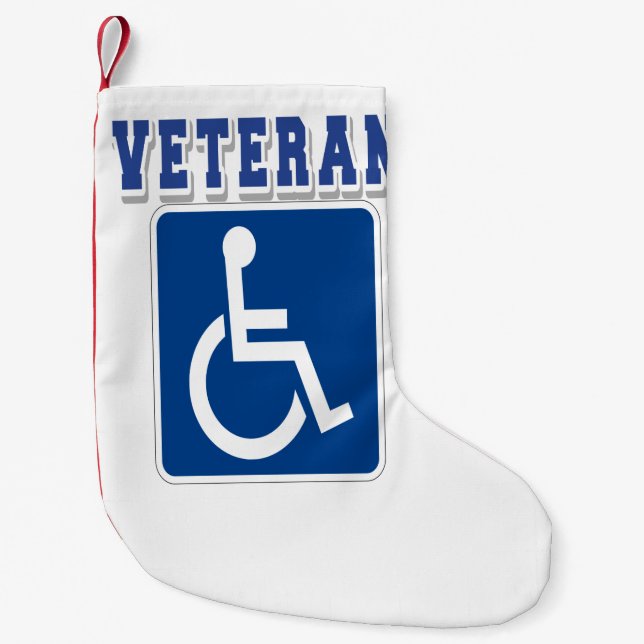 Disabled Handicapped Veteran Small Christmas Stocking (Front)