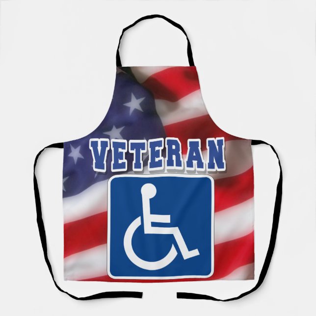 Disabled Handicapped Veteran USA Apron (Front)