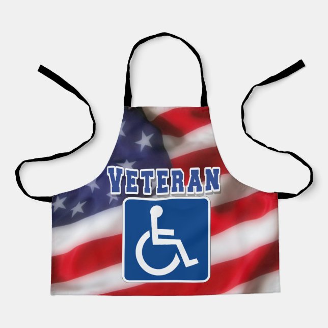 Disabled Handicapped Veteran USA Apron (Front)