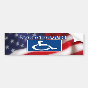 Disabled Handicapped Veteran USA Bumper Sticker